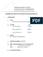 Facultad de Educacion Y Humanidades: Esquema Del Proyecto de Trabajo de Investigación (Pti)