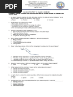 Science 10 Pretest | PDF | Plate Tectonics | Electromagnetic Spectrum