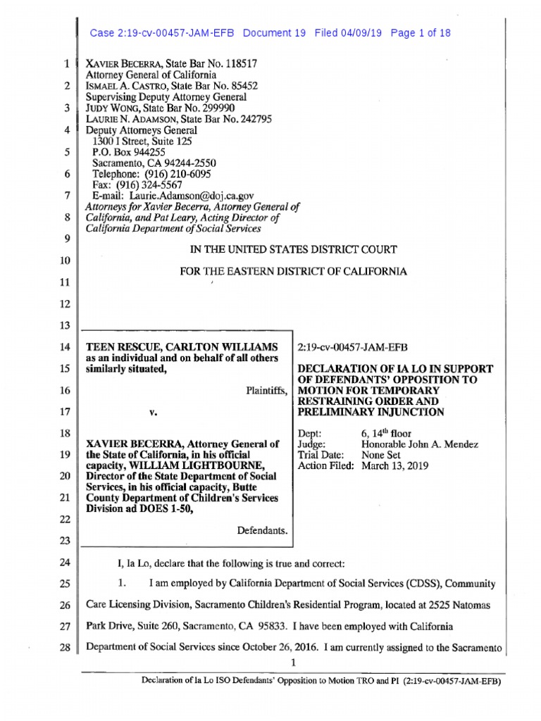 Teen Rescue Declaration in Oppo To TRO 3 | PDF | Sources | Violence