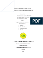 Laporan Praktikum Fisika Dasar (Gesekan Pada Bidang Miring)