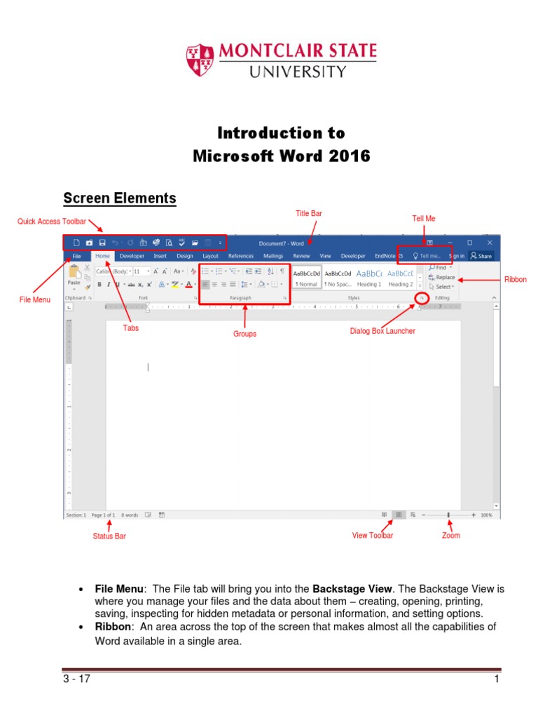 Introduction To Word 2016 | PDF | Human–Computer Interaction ...