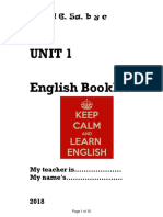 Unit 1 English Booklet: Ifd 6, 5a, B y C