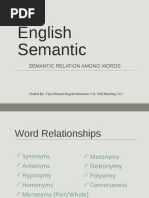 English Semantic: Semantic Relation Among Words