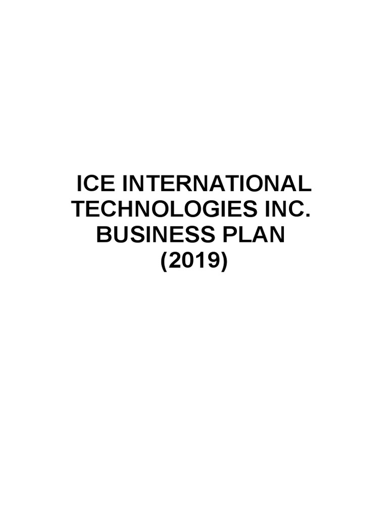Iceiti QMD QM 003 00 Business Plan PDF Water Purification Sewage