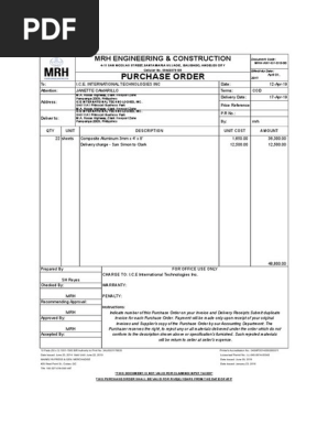 MRH ADF QF 015 00 Purchase Order