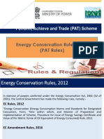 Energy Conservation Rules, 2012 (PAT Rules) : Perform, Achieve and Trade (PAT) Scheme
