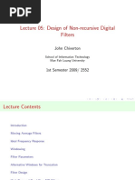 Lecture 05: Design of Non-Recursive Digital Filters: John Chiverton