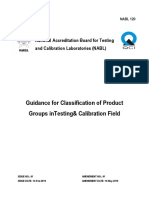 Guidance For Classification of Product Groups in Testing & Calibration Field