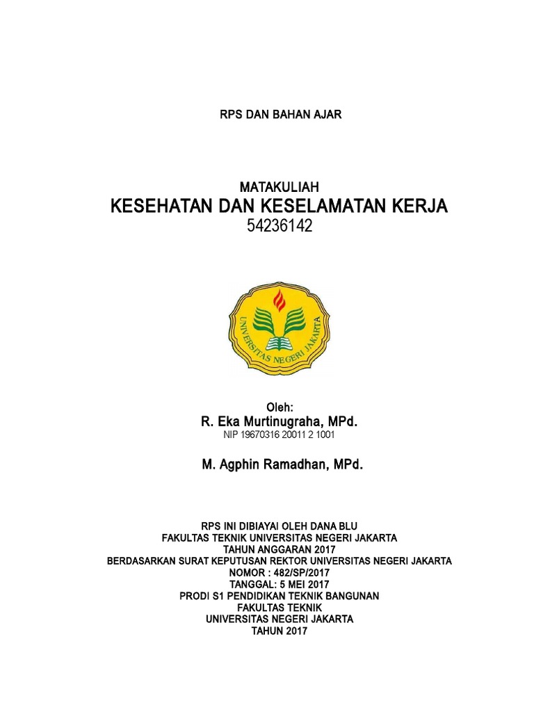 Rps Dan Bahan Ajar K3 Bidang Konstruksi Bangunan Ft Unj Pdf