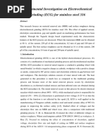 Experimental Investigation On Electrochemical Grinding (ECG) For Stainless Steel 316