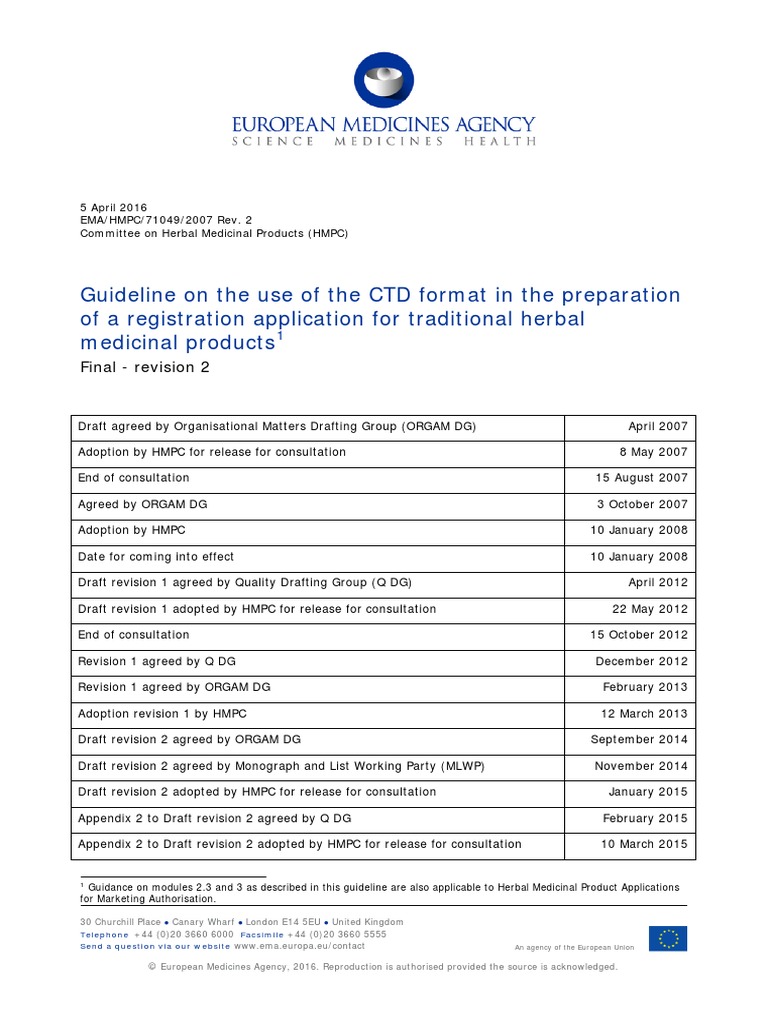 EMA/HMPC/71049/2007 Rev. 2 | PDF | Pharmacovigilance | Herbalism