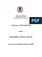 COA Audit Report on Taytay Municipality 2009