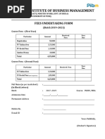 Pune Institute of Business Management: Fees Undertaking Form