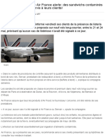 La Compagnie Aérienne Air France Alerte - Des Sandwichs Contaminés Par La Listeria Ont Été Servis À Leurs Clients!