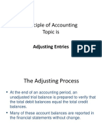 Principle of Accounting Topic Is: Adjusting Entries