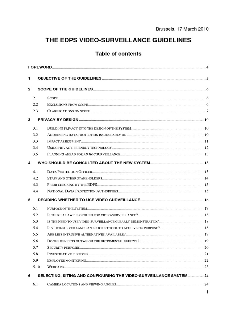 10 03 17 Video Surveillance Guidelines en PDF Information Privacy