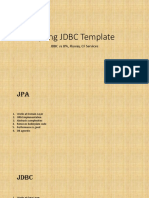 Spring JDBC Template: JDBC Vs JPA, Flyway, CF Services