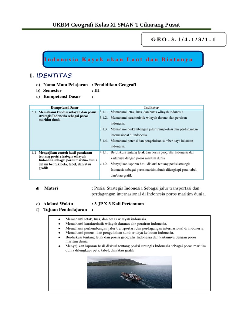 Ukbm Rpp 1 Poros Maritim Pdf