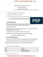 CBSE Class 10 Social Science Assignments