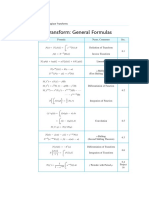 Laplace Transform: General Formulas