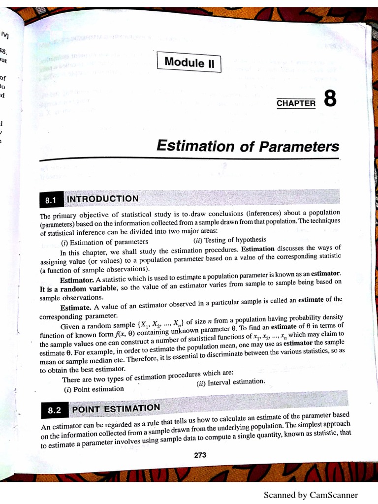 Estimation of Parameters | PDF