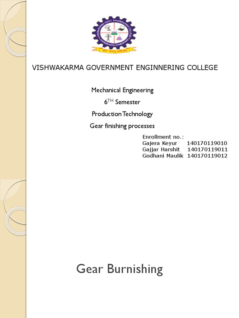 Gear Finishing Processes PDF Gear Grinding (Abrasive Cutting)