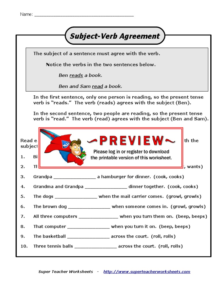 Subject Verb Agreement PDF | PDF | Verb | Linguistics