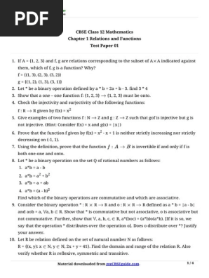 12 Maths Test Paper Ch1 1 Logic Analysis