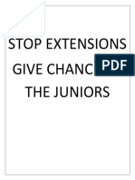 Stop Extensions Give Chance To The Juniors