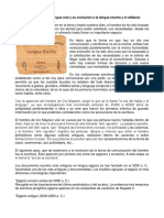 Surgimiento de La Lengua Oral y Su Evolución A La Lengua Escrita y El Alfabeto