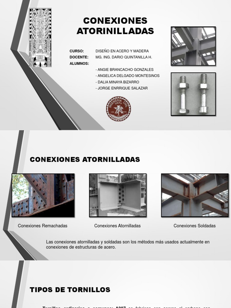 Conexiones Atornilladas | PDF | Tornillo | Acero