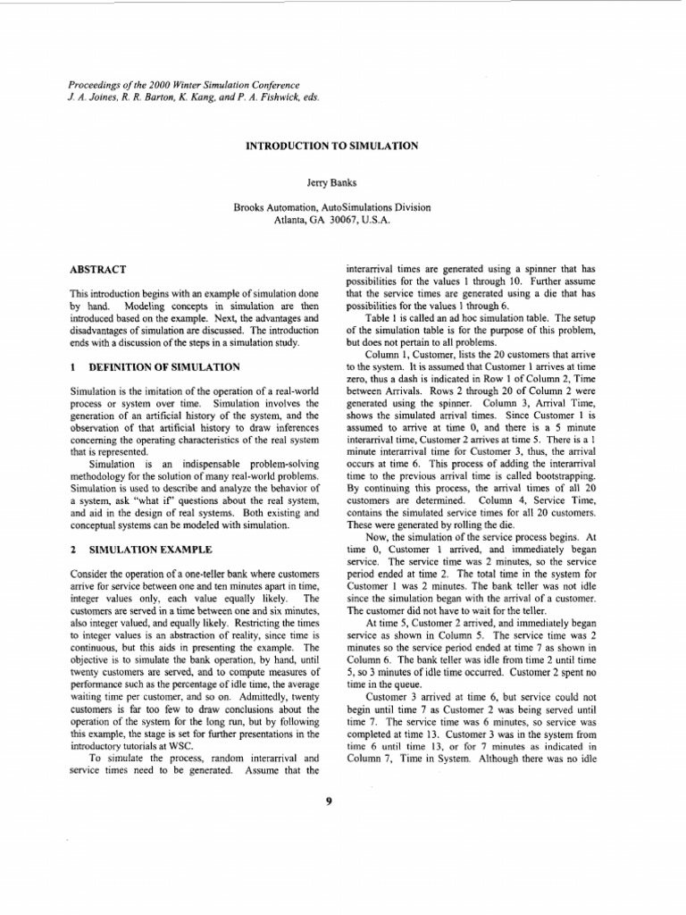 Introduction To Simulation | PDF | Mathematical Model | Simulation