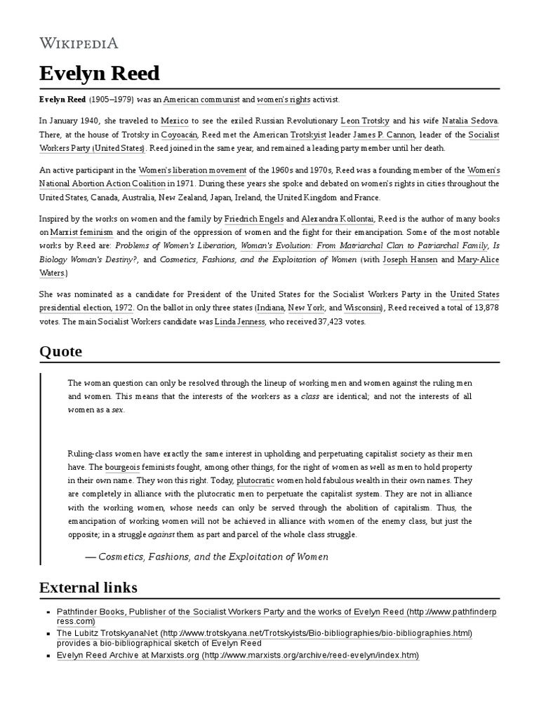 Evelyn Reed | PDF | Ideologies | Social Ideologies