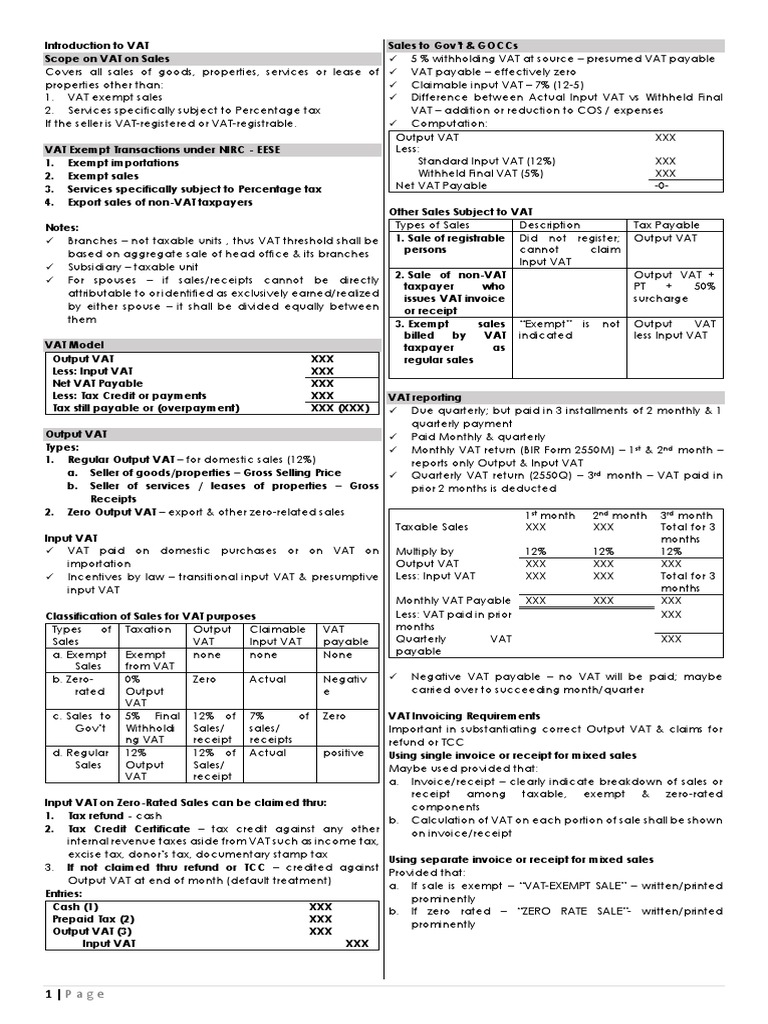 VAT Exempt Sales and Computation Guide | PDF | Value Added Tax | Invoice