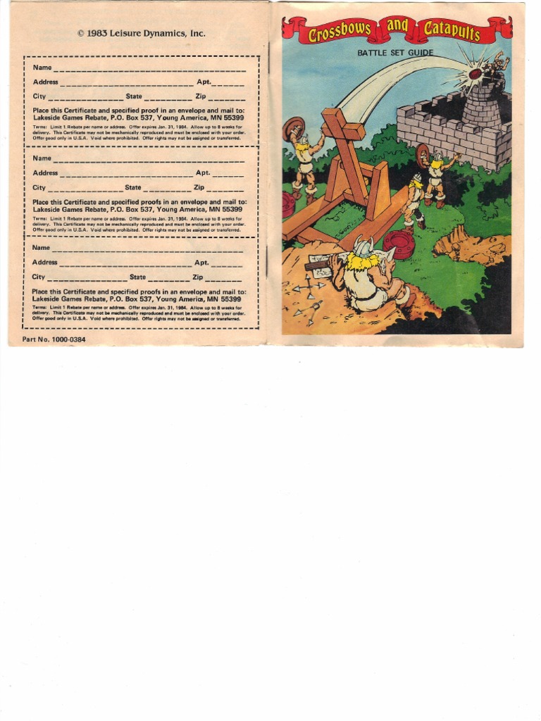 Crossbows and Catapults Battle Set Guide Instructions | PDF