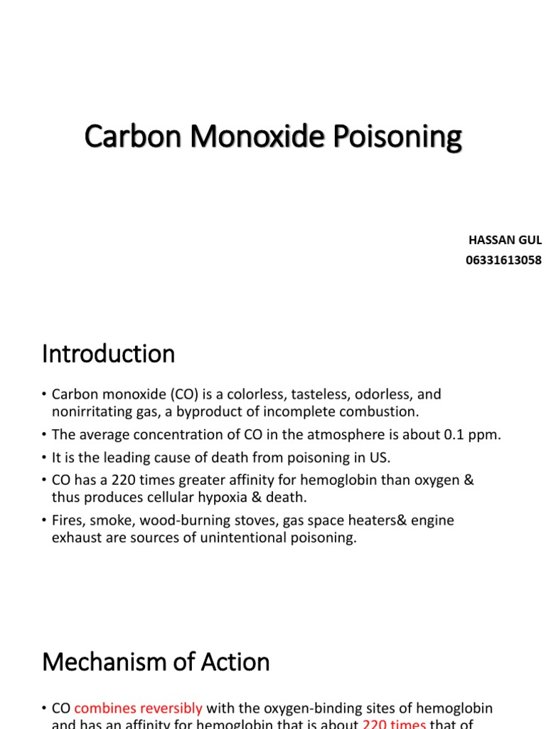 Carbon Monoxide Poisoning | PDF | Carbon Monoxide | Hemoglobin