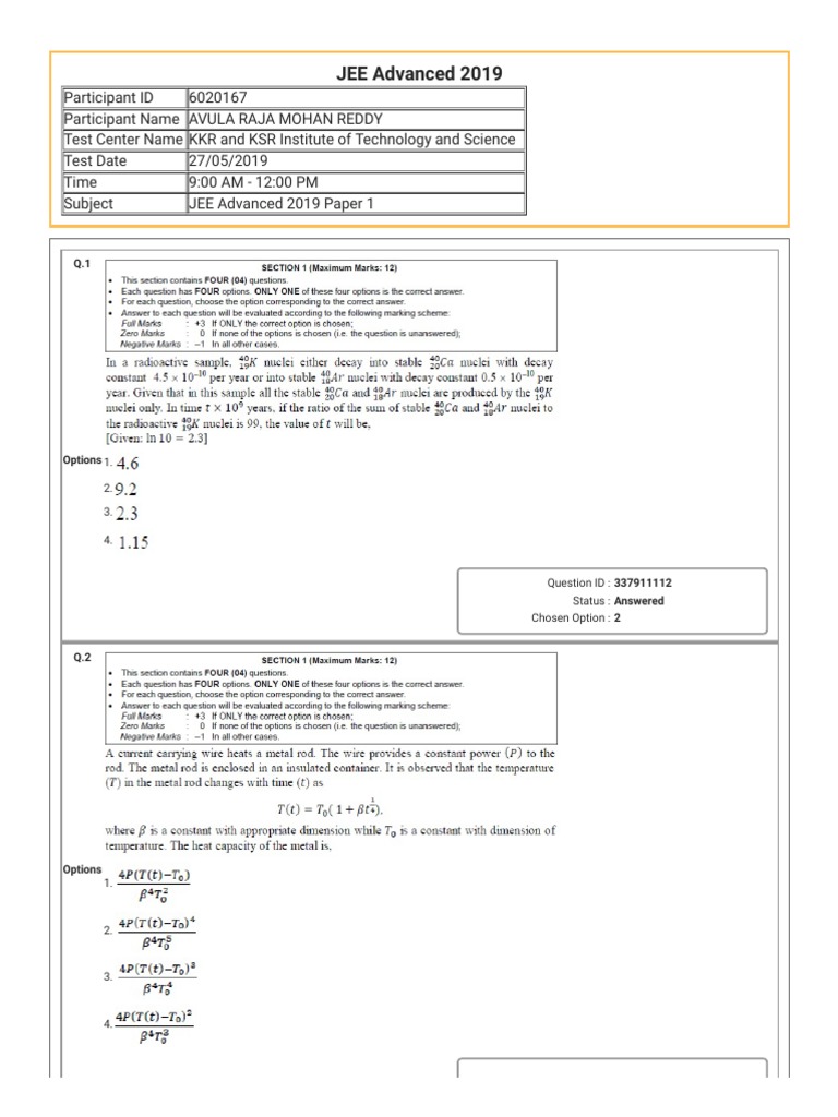 Raju - Adv.paper 1 | Download Free PDF | Standardized Tests