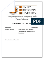 Mahindra CIE Auto LTD.: Finance Assignment