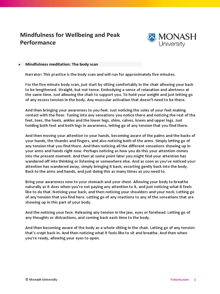 0005MIND Meditation Body Scan | PDF | Foot | Hand