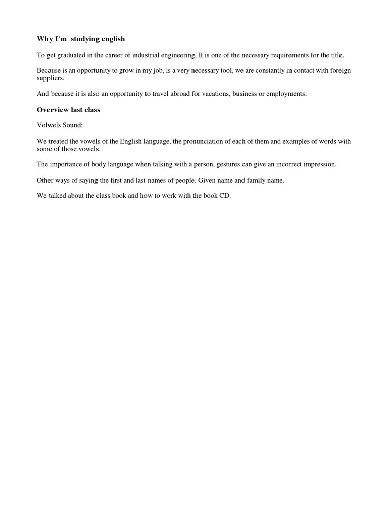 English Class | PDF | Foreign Language Studies