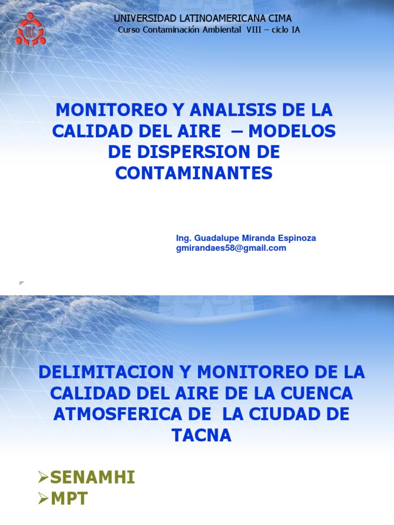 Monitoreo de La Calidad Del Aire 6ta Clase | PDF | La contaminación del ...