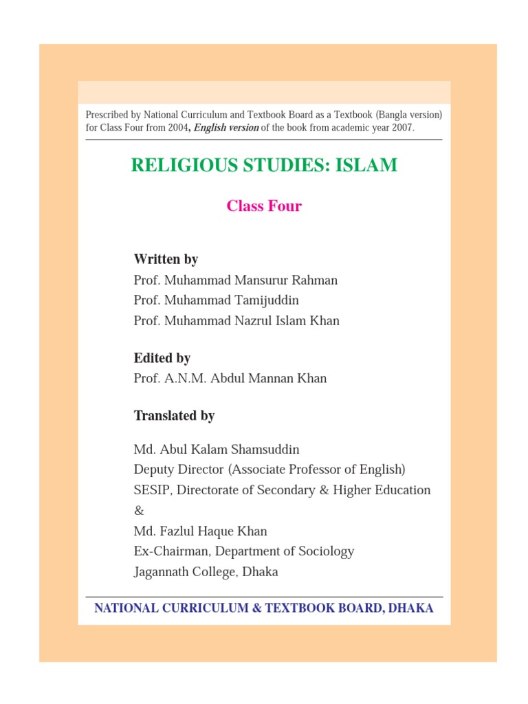 Class 4 Islamic Studies Textbook | PDF | Prophets And Messengers In ...