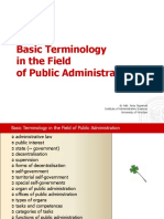 Basic Terminology in The Field of Public Administration