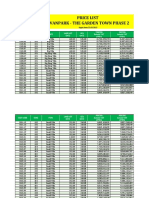 Price List Swanpark - The Garden Town Phase 2