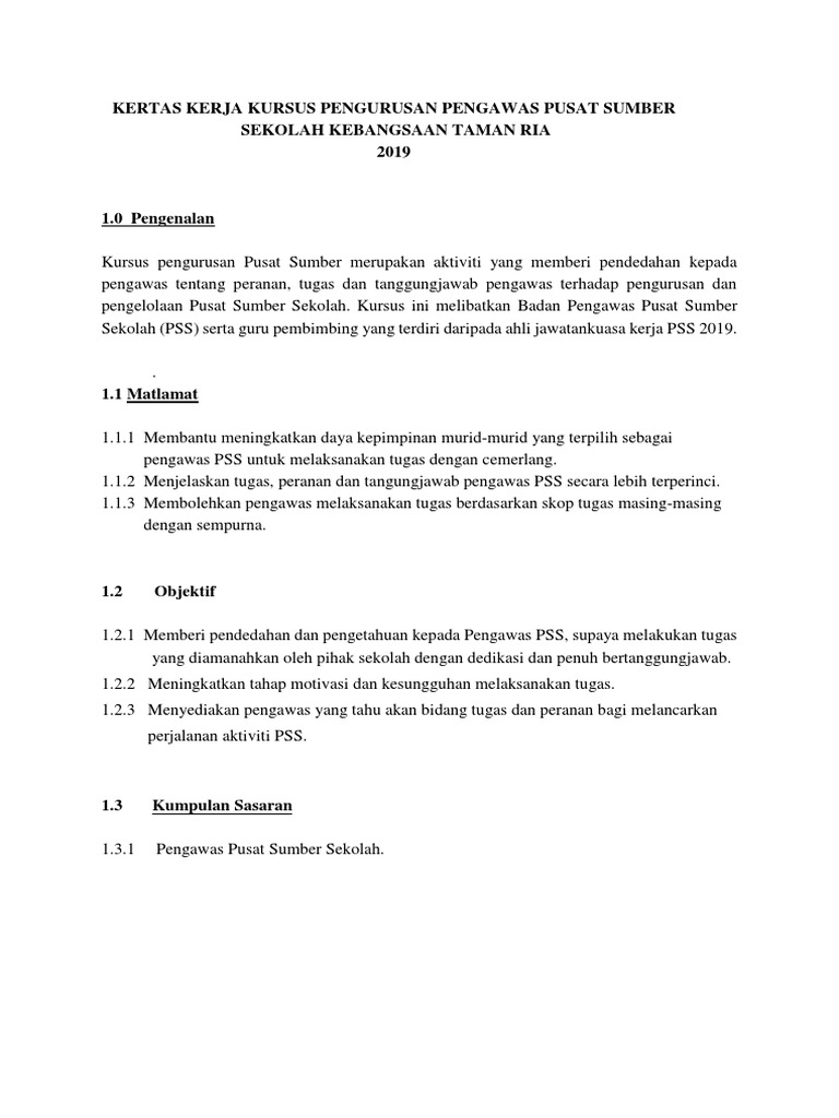 Kertas Kerja Pss Pdf