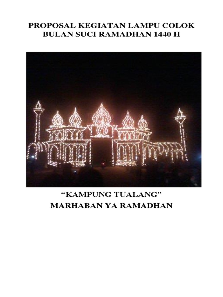 Proposal Lampu Colok Ramadhan 1440 H | PDF