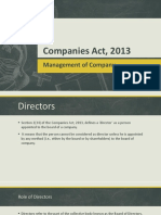 Companies Act, 2013: Management of Company