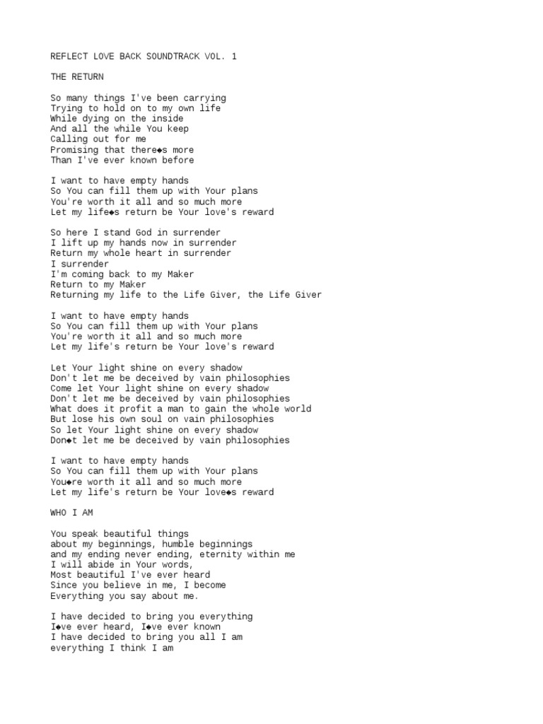 Back In My Life Lyrics