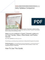 Organic Chemistry Syllabus Companion Topics List