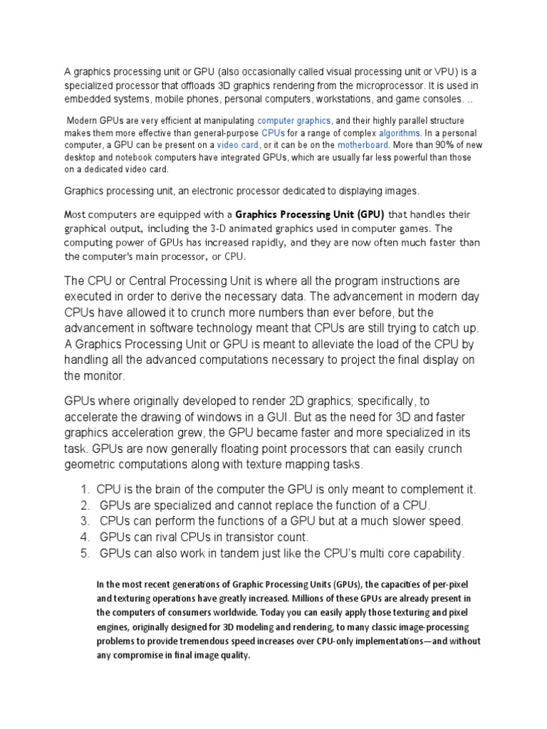 Matter | PDF | Graphics Processing Unit | Central Processing Unit